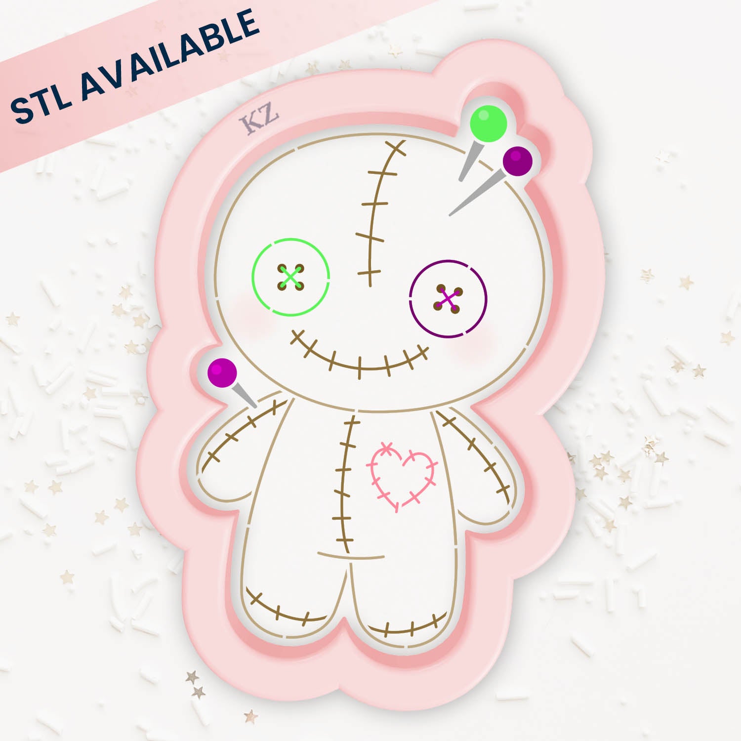 Voodoo Doll – Cookie Cutter & Stencil Set