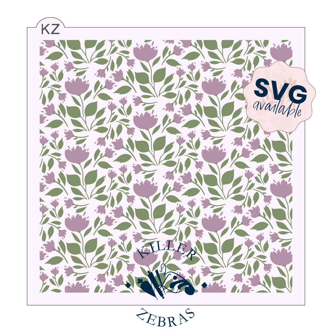 5.5 x 5.5 Stencil Watercolor Floral 2 Part Stencil