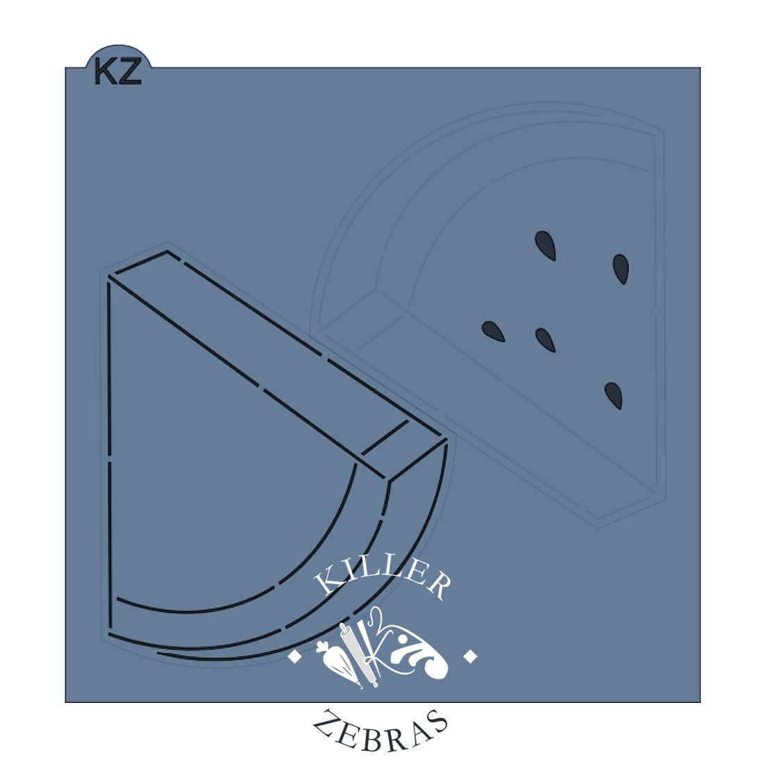 Cookie Cutters Watermelon Slice 3D Cutter/Stencil