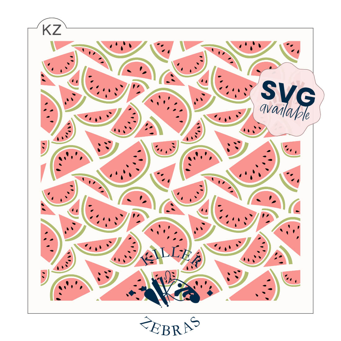 5.5 x 5.5 Stencil Watermelon Slices – Layered Cookie Stencil