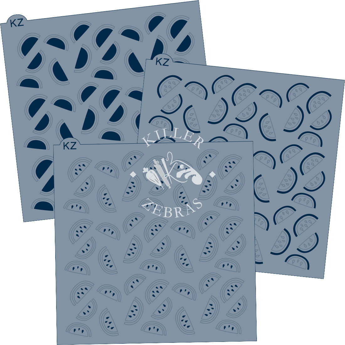 5.5 x 5.5 Stencil Watermelon 3 Part Stencil