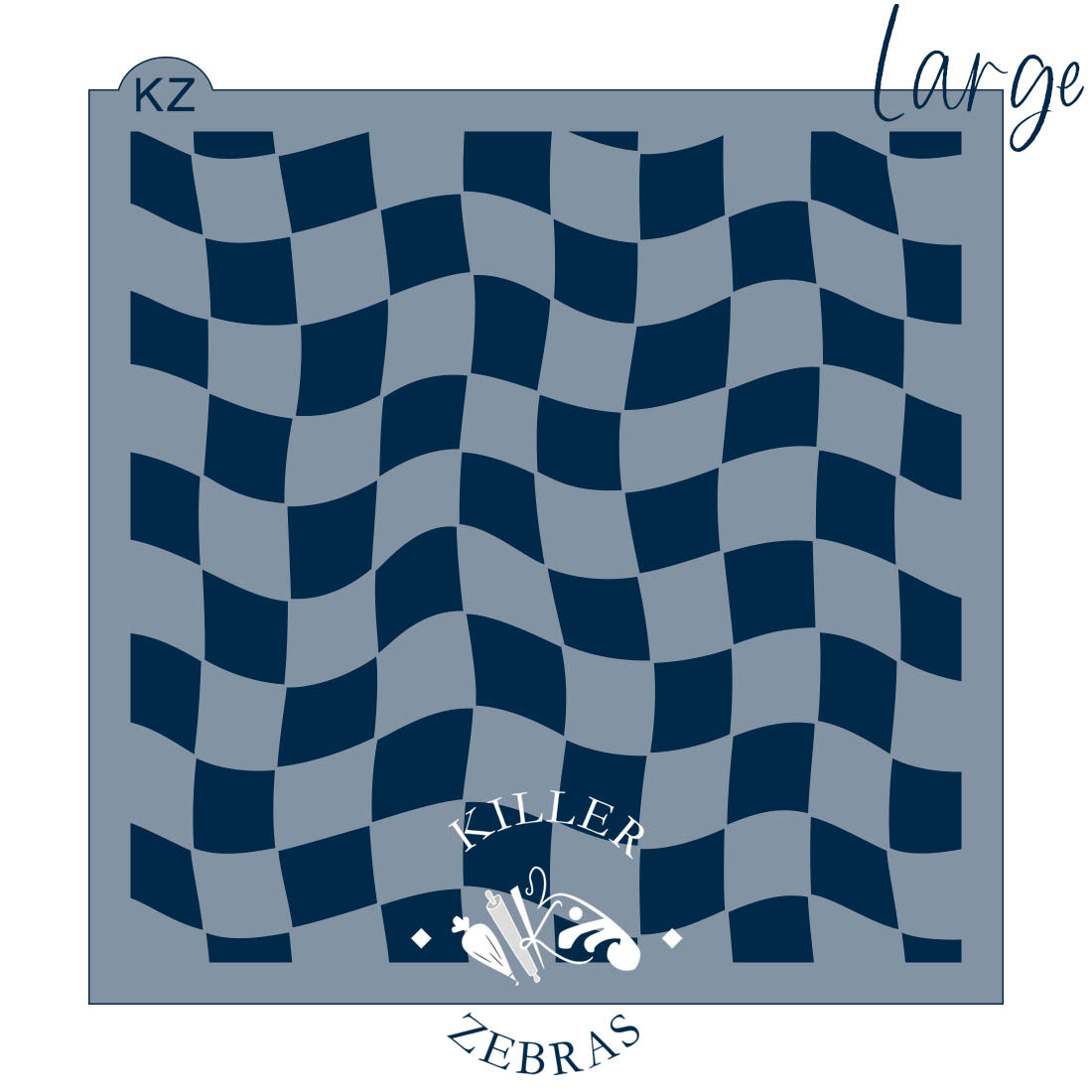 Wavy Checkerboard – Cookie Stencil