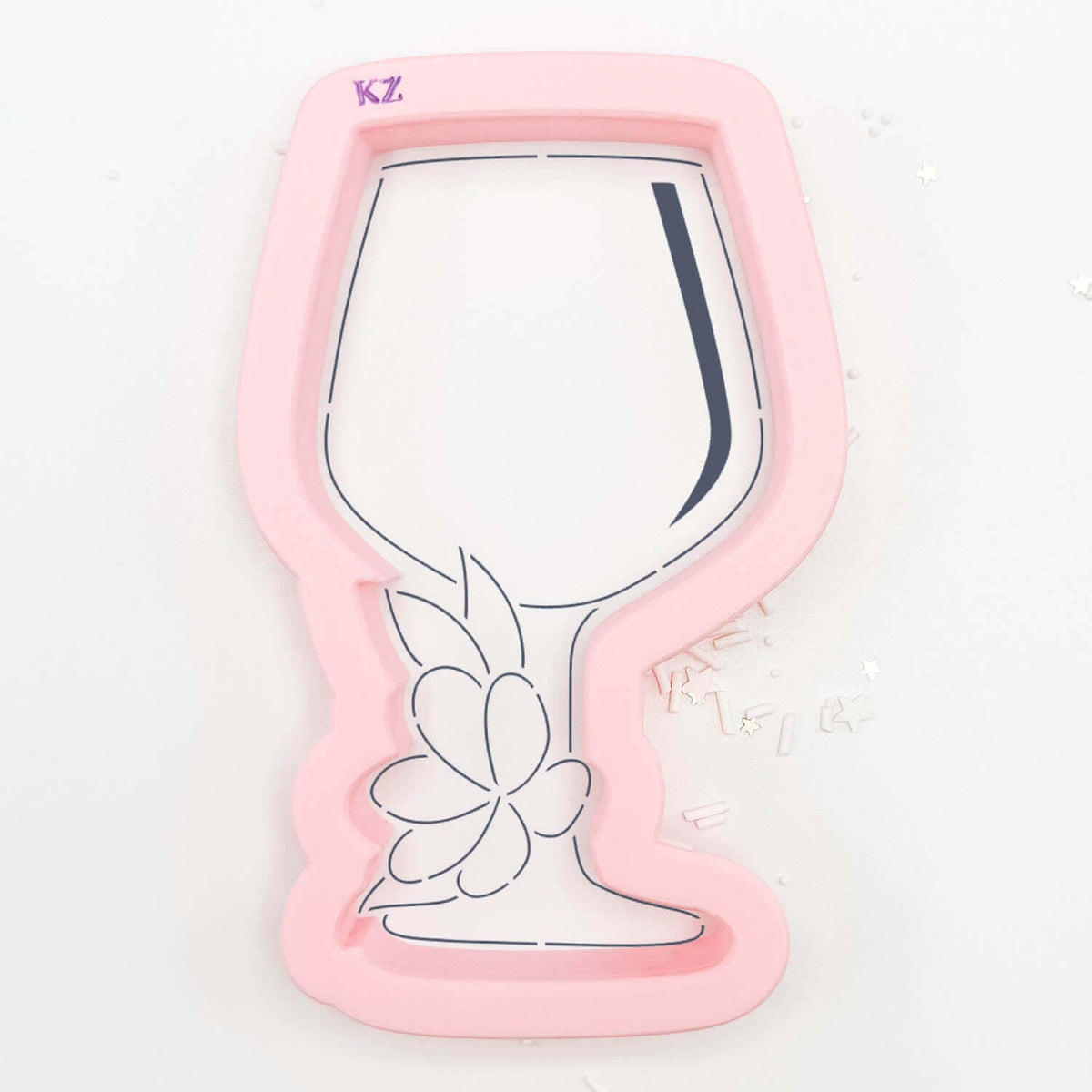 Cookie Cutters Wine Glass Floral Cutter/Stencil