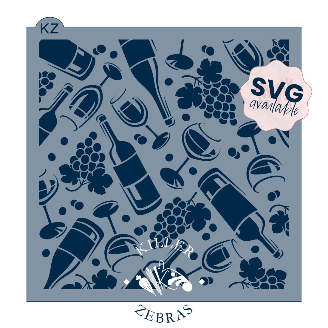 5.5 x 5.5 Stencil Wine Tasting Stencil