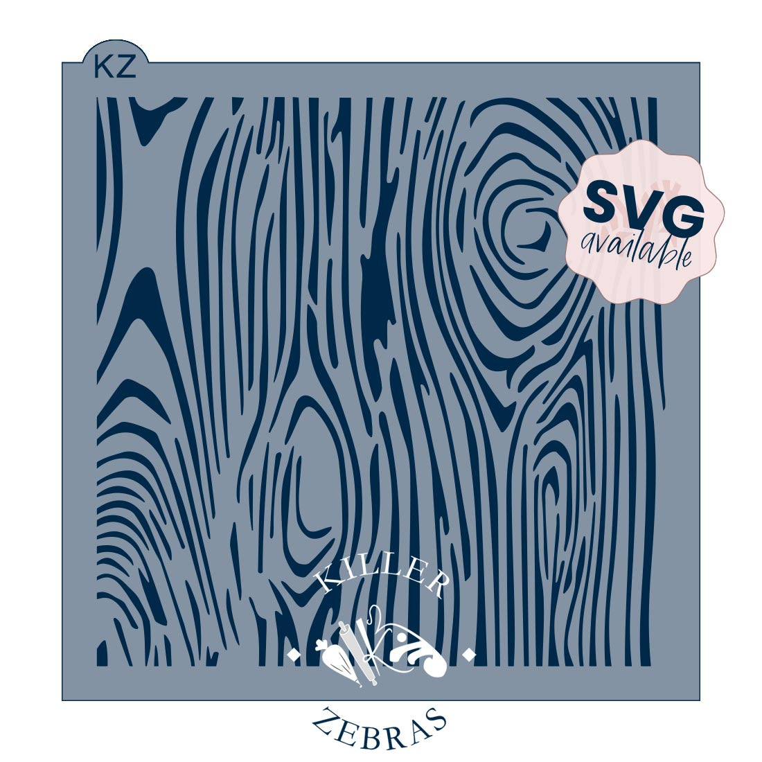 5.5 x 5.5 Stencil Wood Grain Stencil