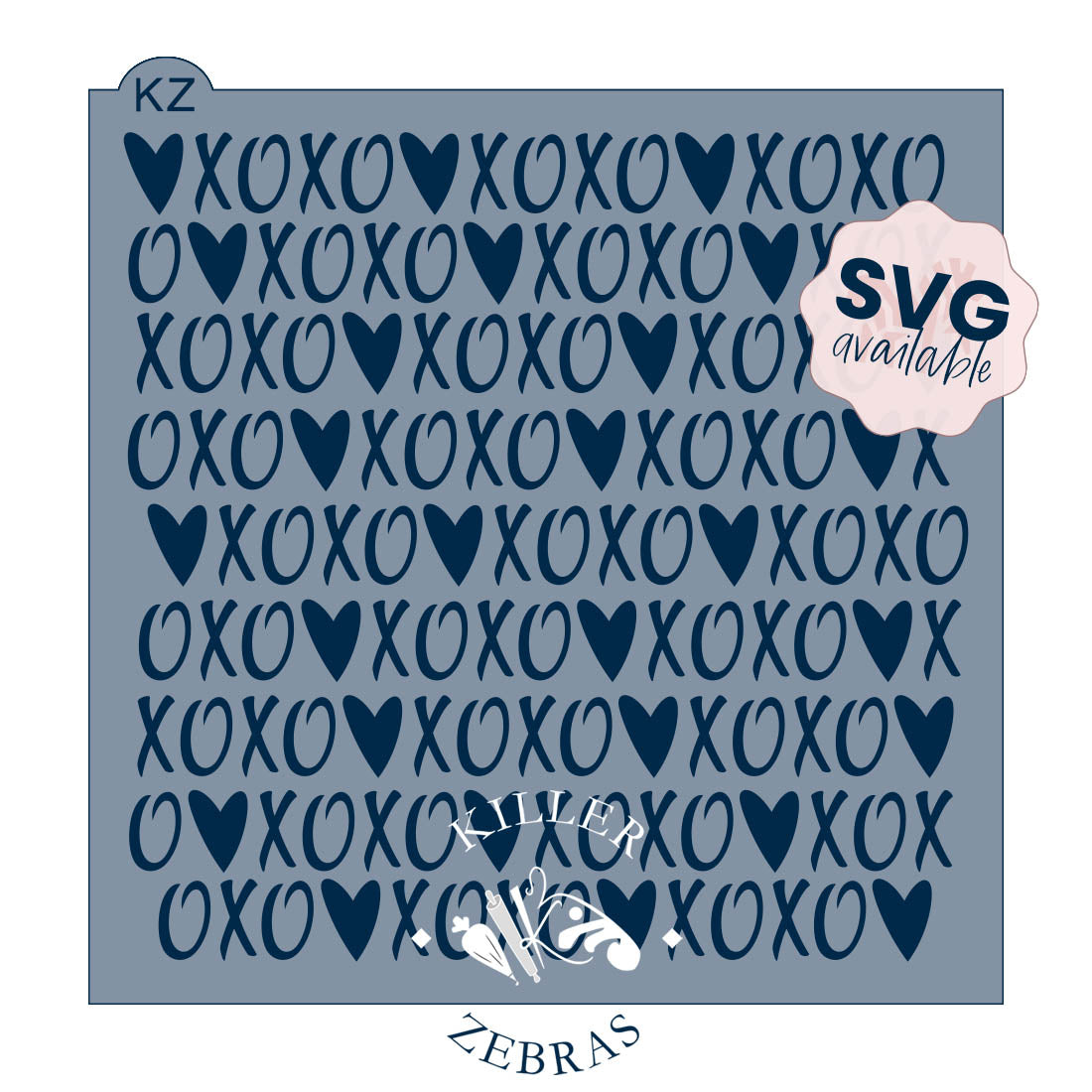 5.5 x 5.5 Stencil XOXO Stencil