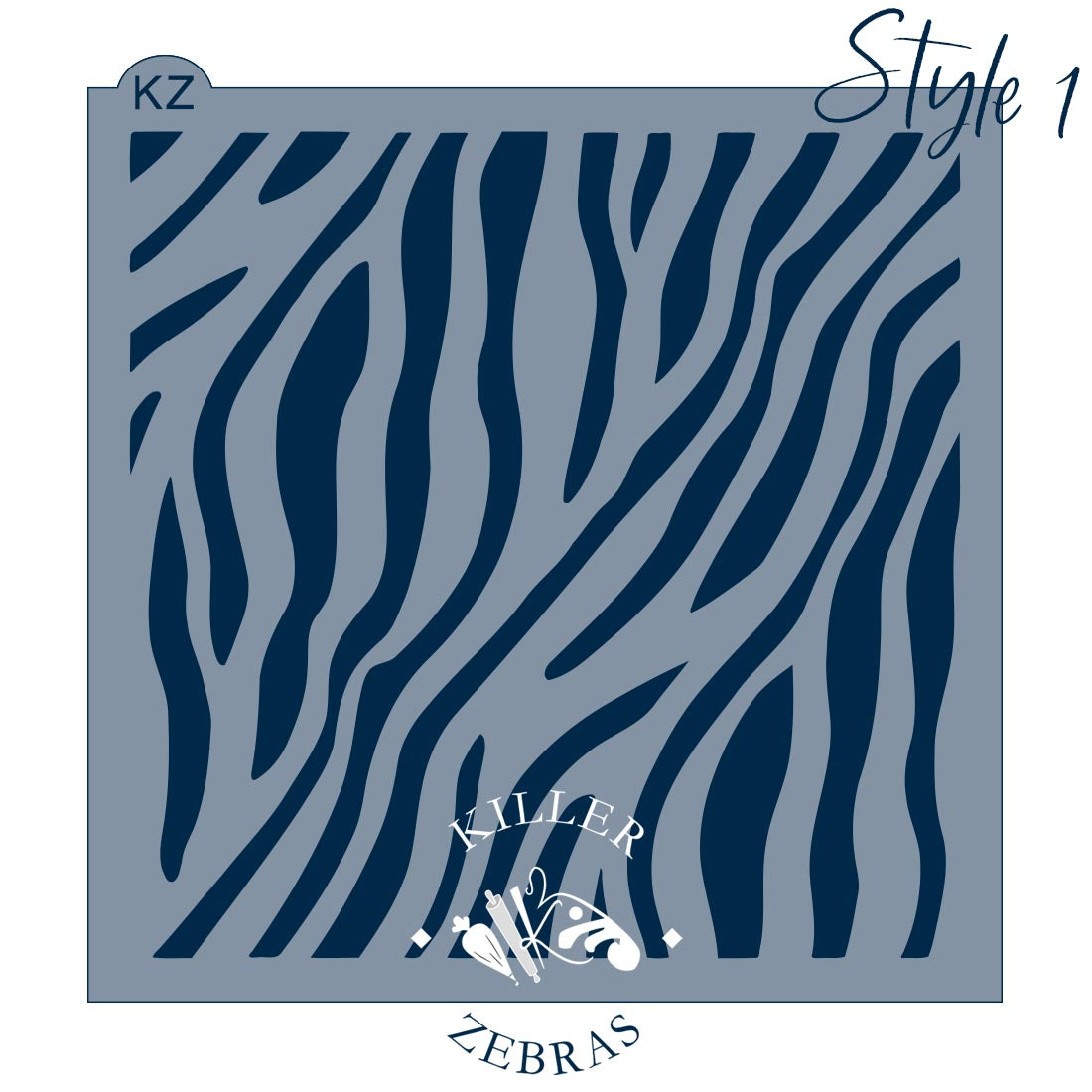 5.5 x 5.5 Stencil Zebra Stripes Stencil Style 1