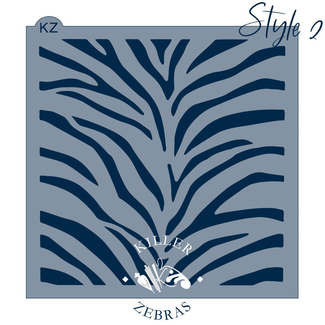 5.5 x 5.5 Stencil Zebra Stripes Stencil Style 2