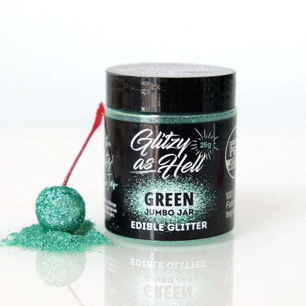 Green Glitzy as Hell Edible Glitter | Killer Zebras