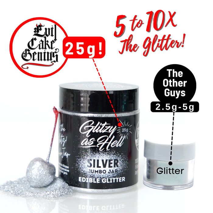 Silver Glitzy as Hell Edible Glitter