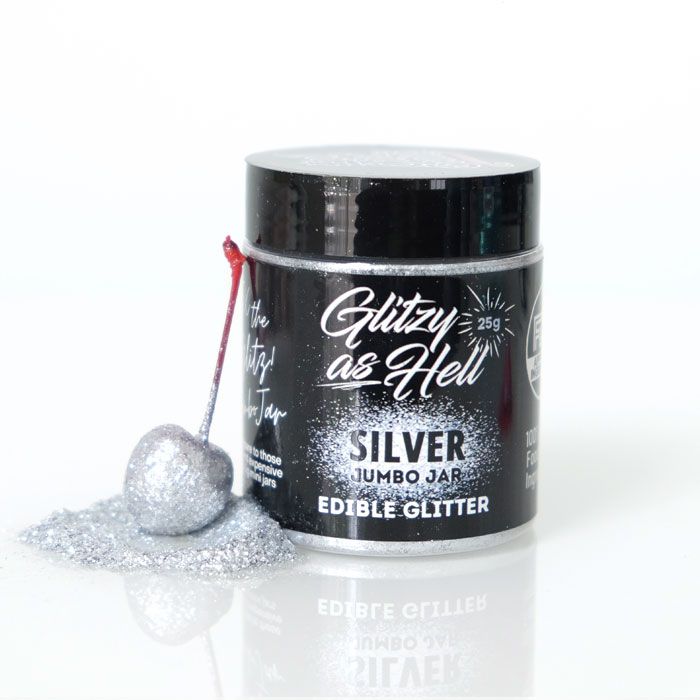 Silver Glitzy as Hell Edible Glitter