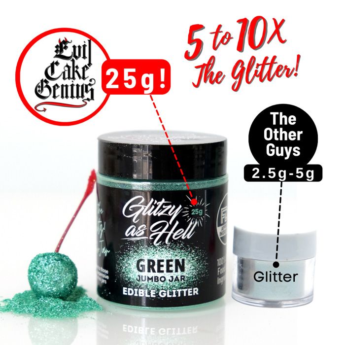 Green Glitzy as Hell Edible Glitter