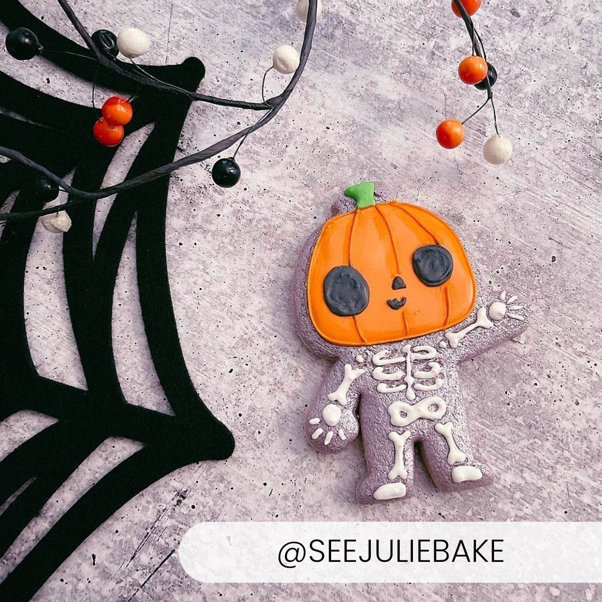 Cookie Cutters Skeleton with Pumpkin Head Cutter/Stencil