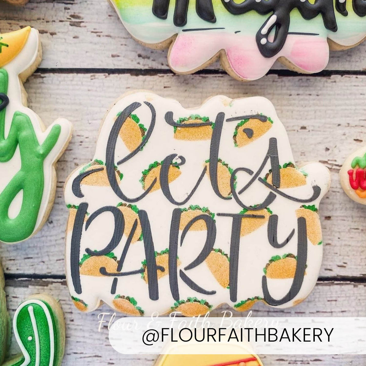 Cookie Cutters Let&#39;s Party Hand Lettered