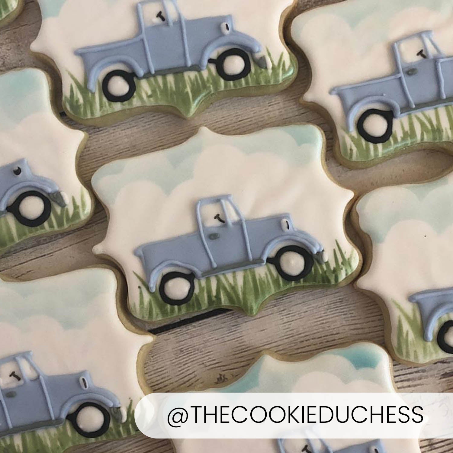 5.5 x 5.5 Stencil Cloud and Grass Line – Cookie Stencil