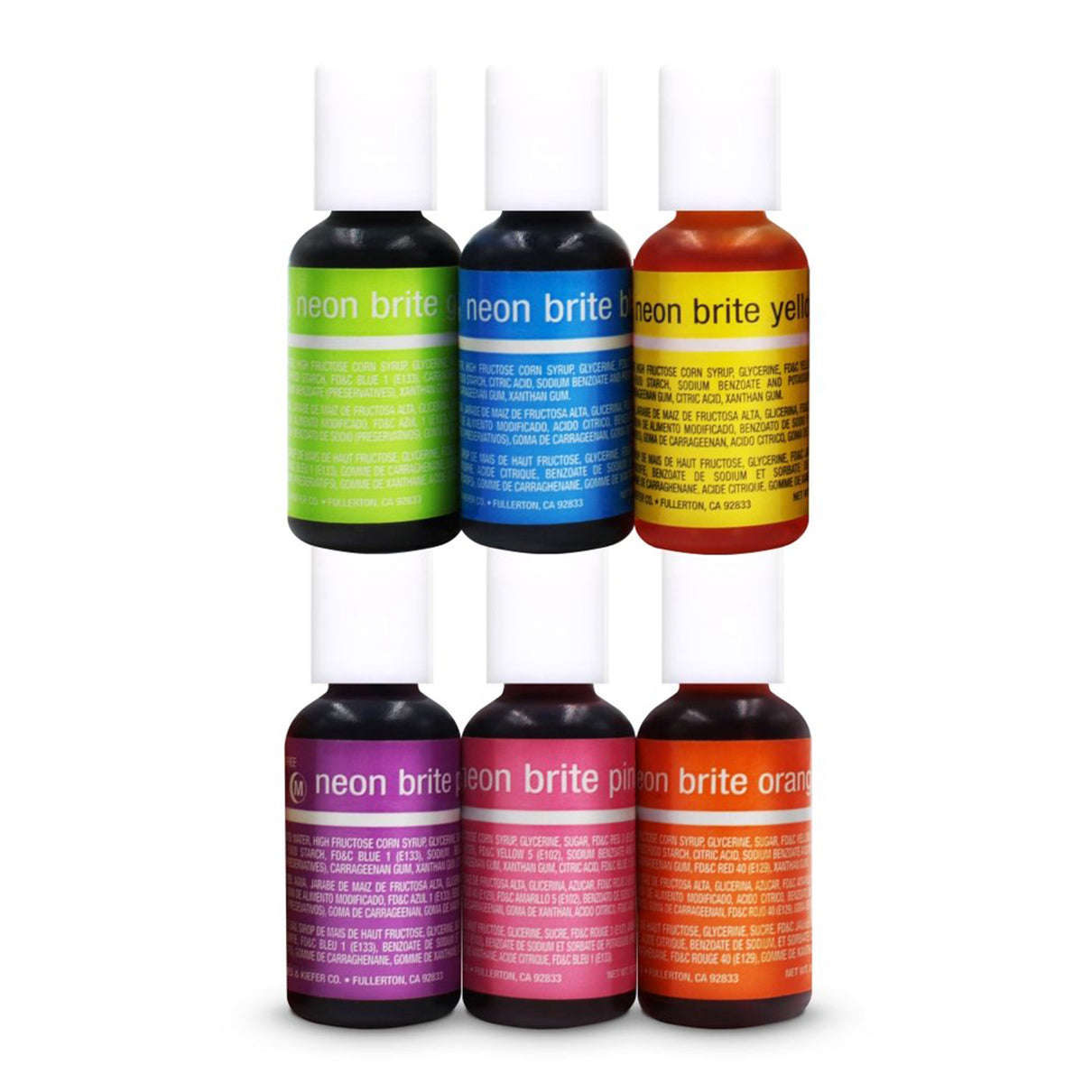 Liqua Gel Chefmaster LIQUA GEL 6 Color NEON Kit