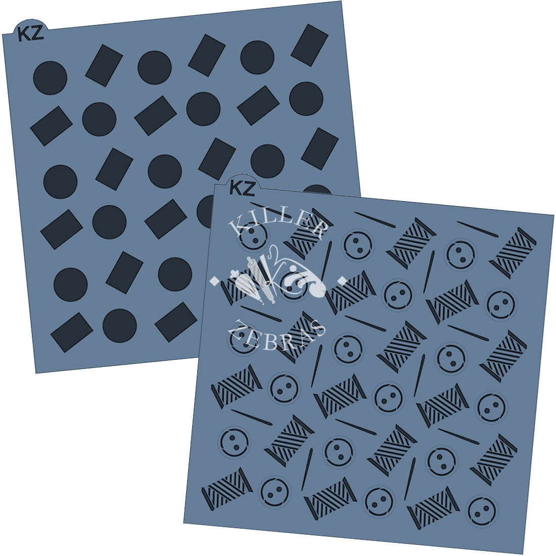 5.5 x 5.5 Stencil Bust My Buttons 2 Part Stencil