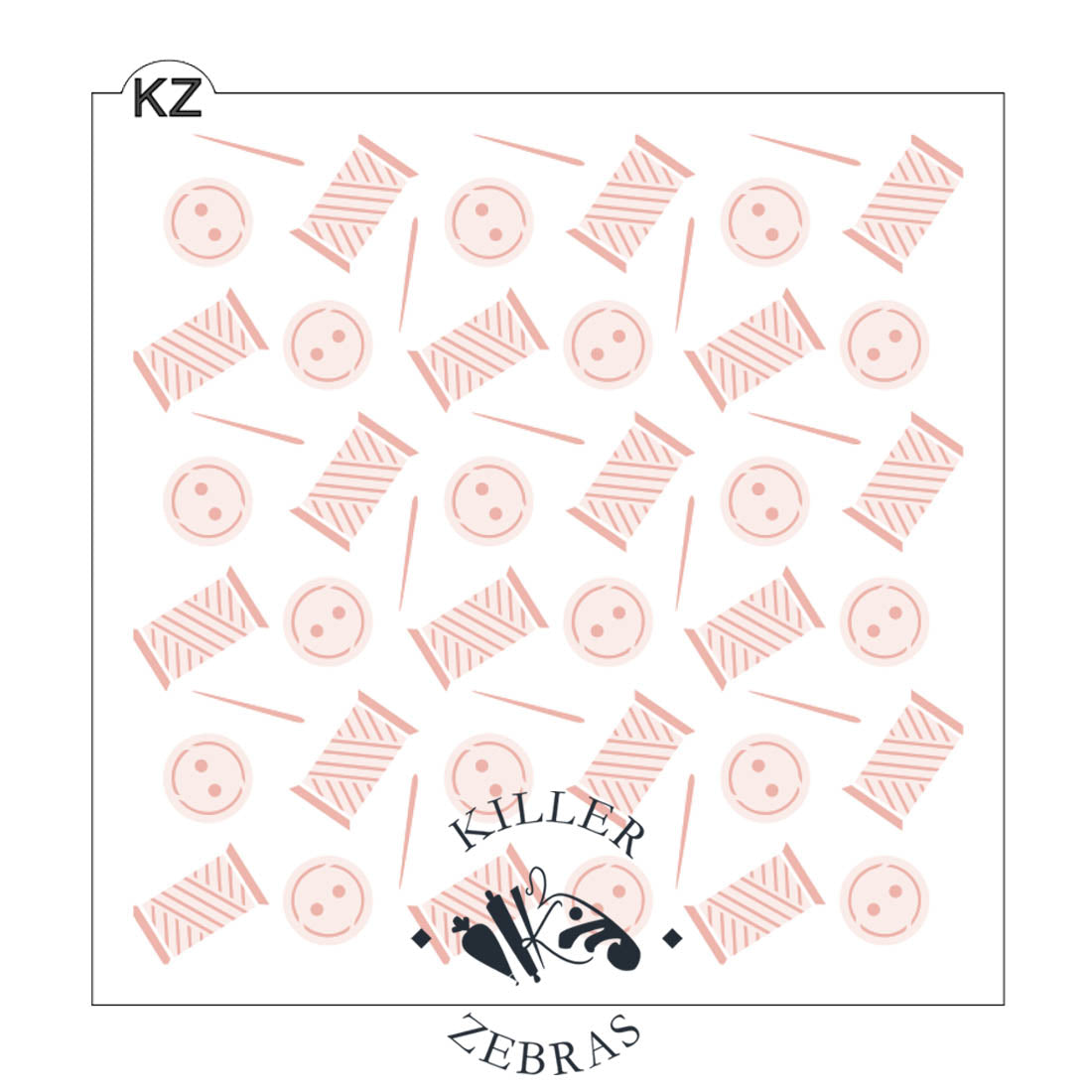 5.5 x 5.5 Stencil Bust My Buttons 2 Part Stencil