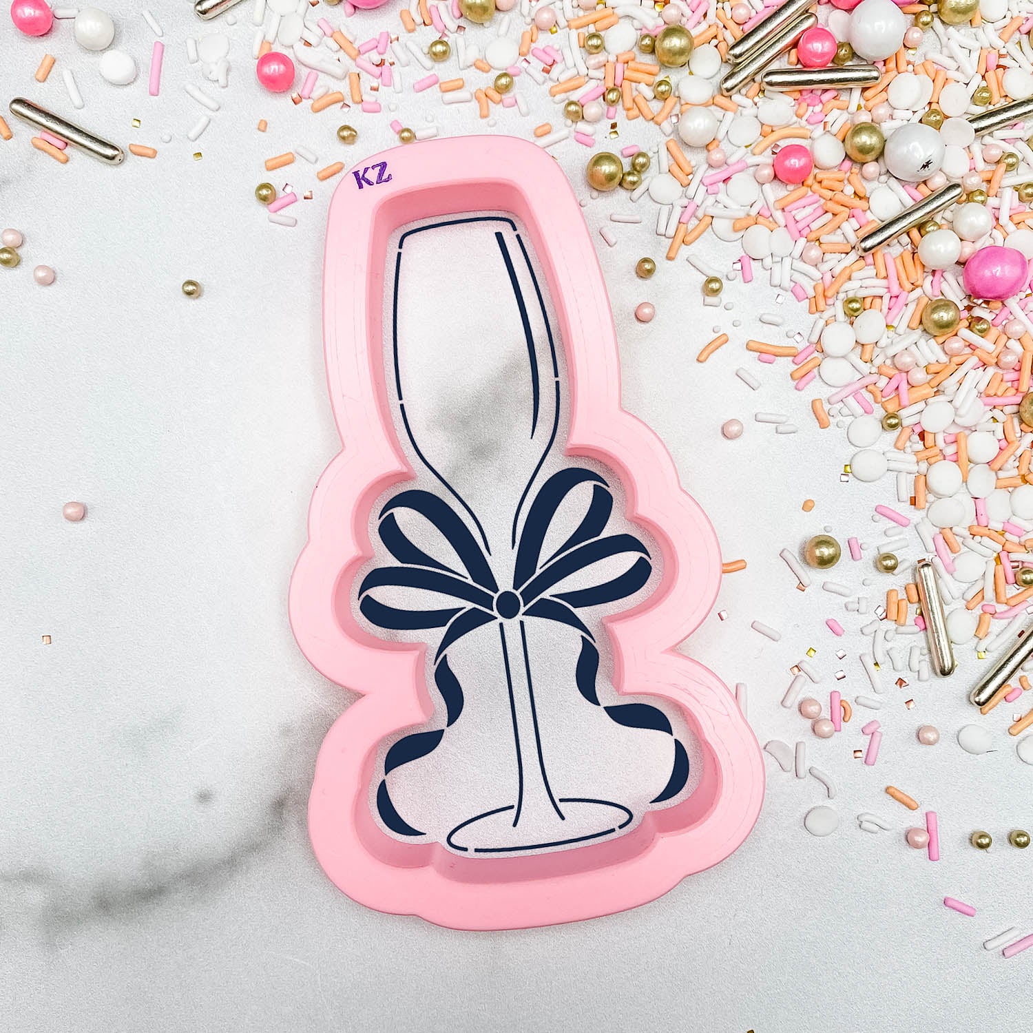 Champagne Glass with Bow Cutter/Stencil