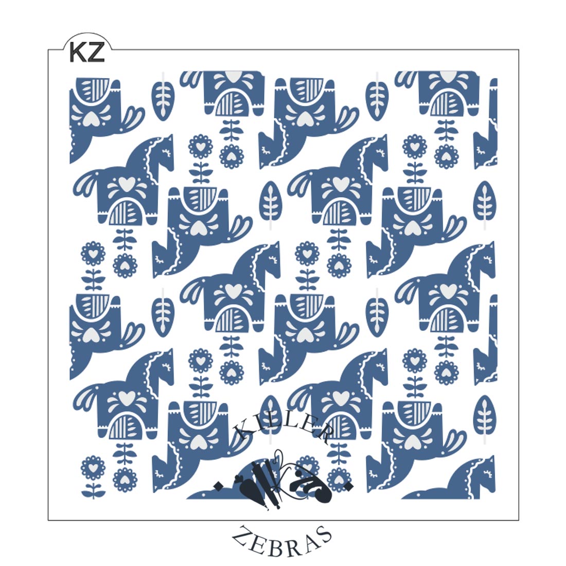 5.5 x 5.5 Stencil Dala Horses 2 Part Stencil