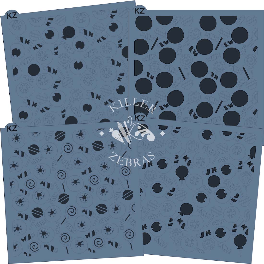 5.5 x 5.5 Stencil Eye Candy 4 Part Stencil