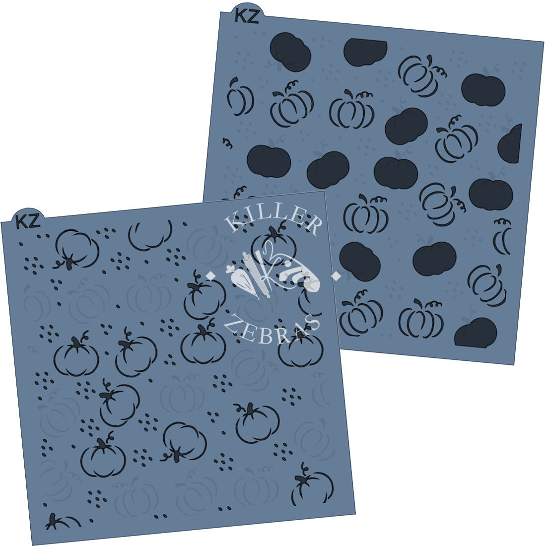 5.5 x 5.5 Stencil Fall Pumpkins 2 Part Stencil