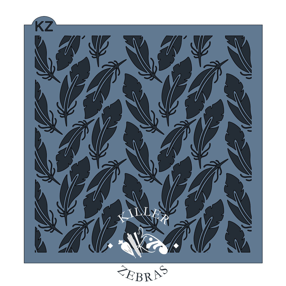 5.5 x 5.5 Stencil Feathers Stencil