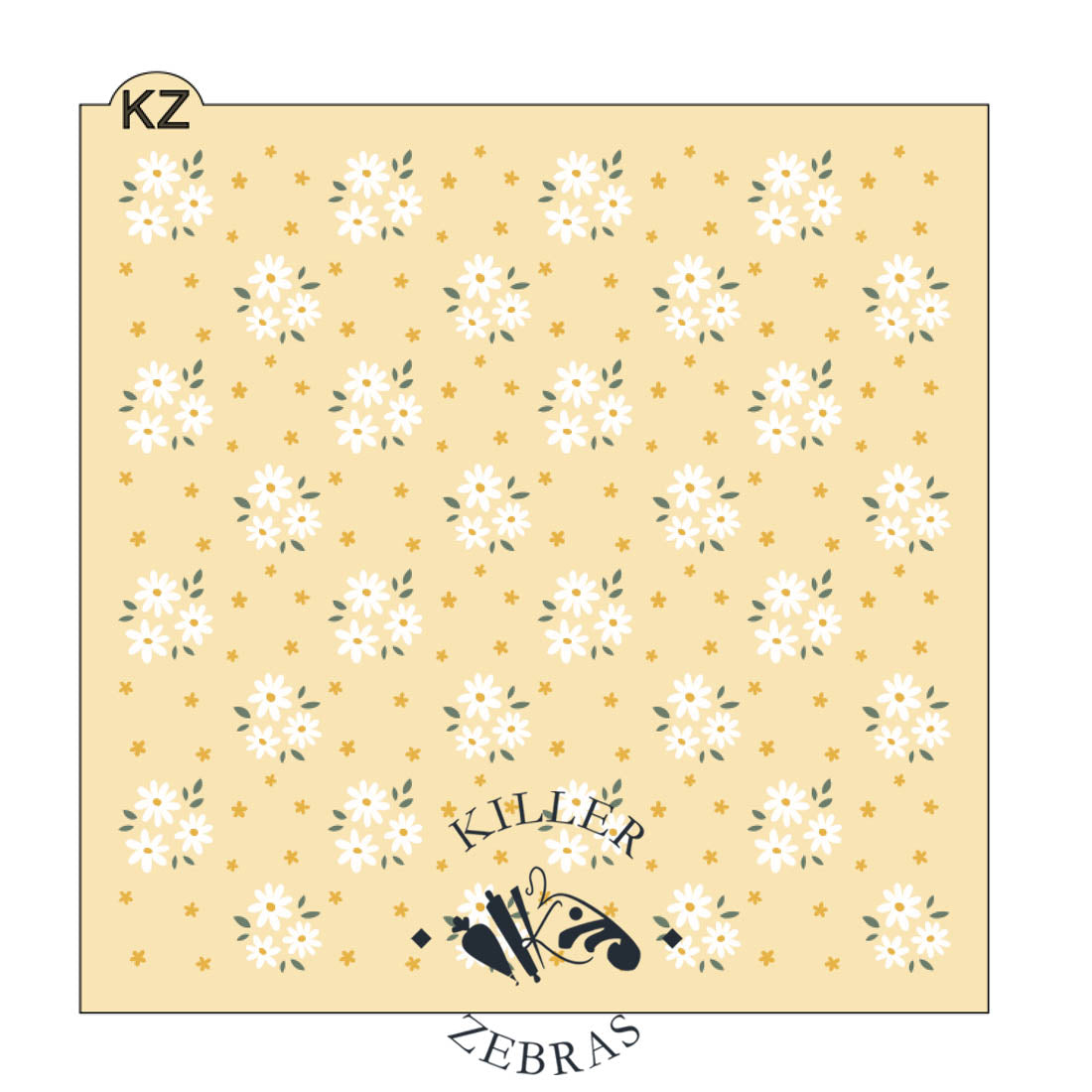 5.5 x 5.5 Stencil Flower Clusters 3 Part Stencil