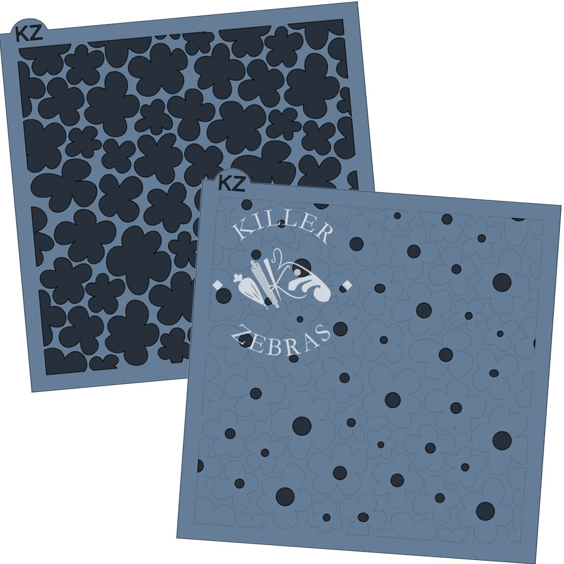 5.5 x 5.5 Stencil Flower Power 2 Part Stencil