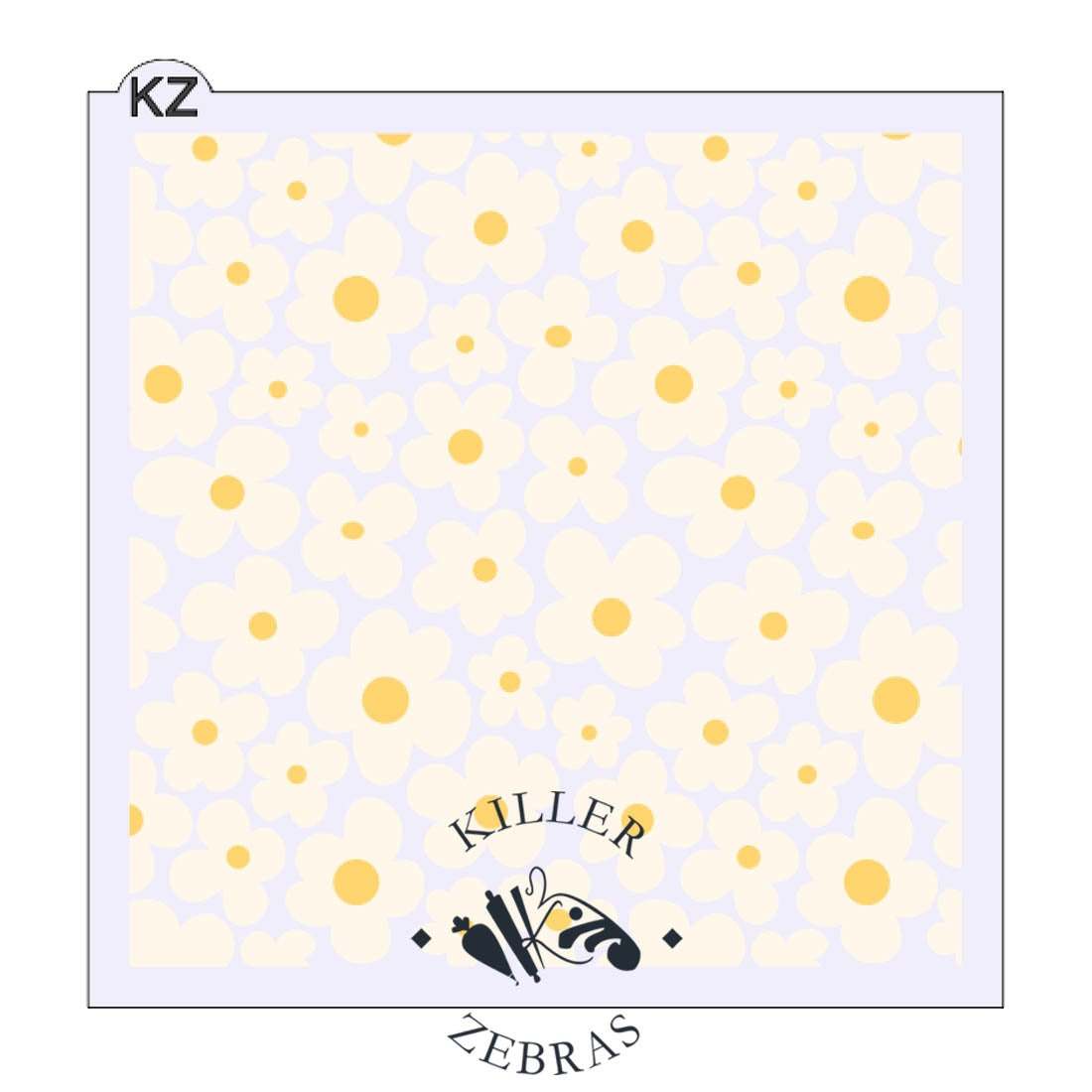 5.5 x 5.5 Stencil Flower Power 2 Part Stencil