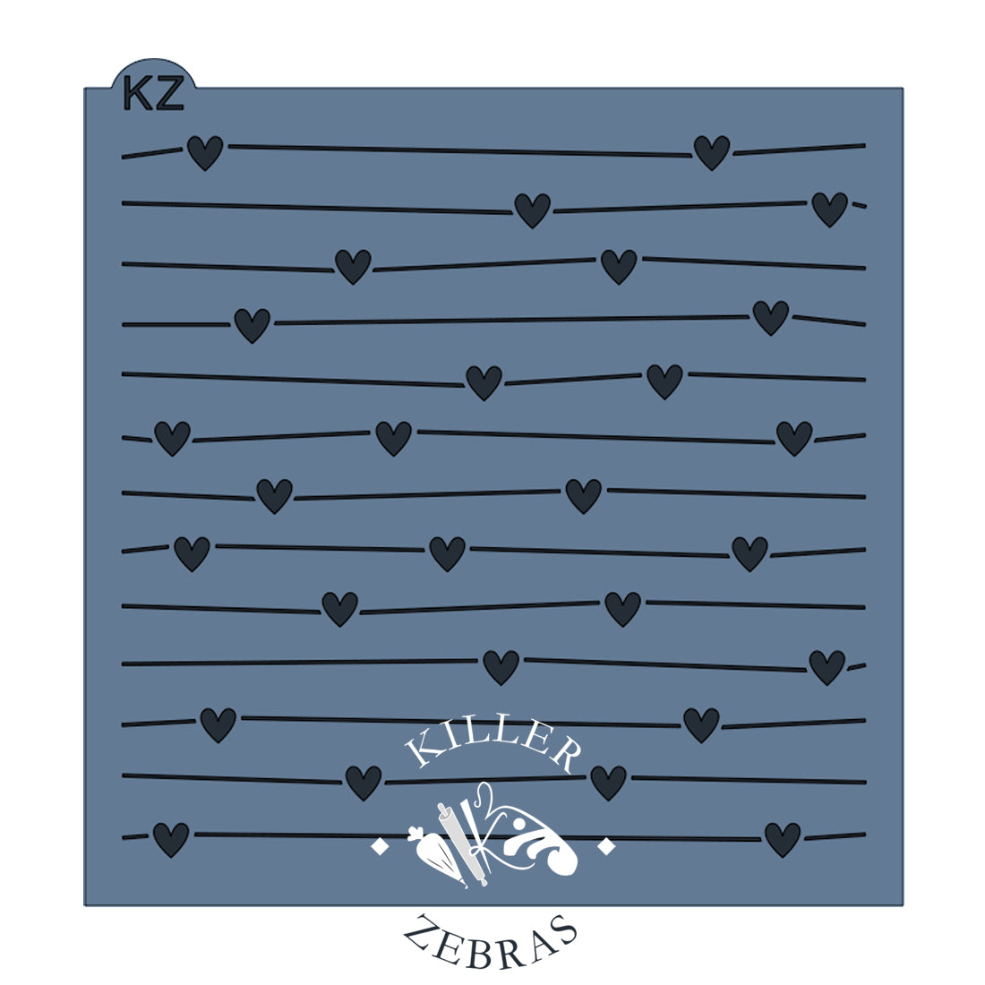 5.5 x 5.5 Stencil Heart on the Line Stencil