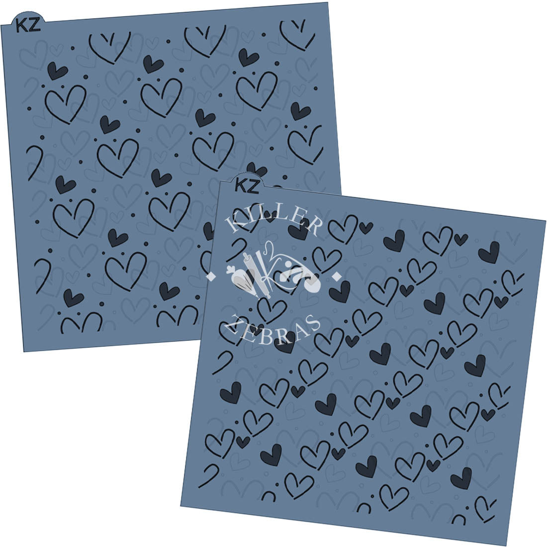 5.5 x 5.5 Stencil Heart to Heart 2 Part Stencil