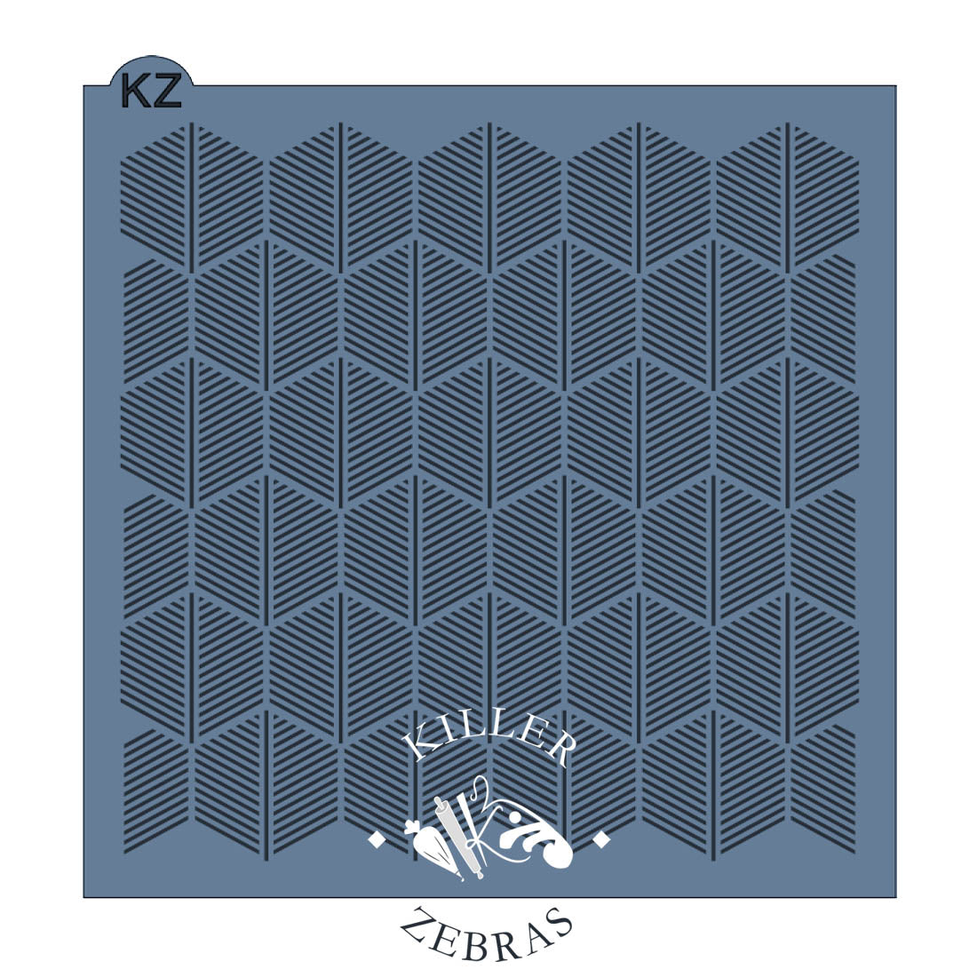 5.5 x 5.5 Stencil Hexagon Fans Stencil