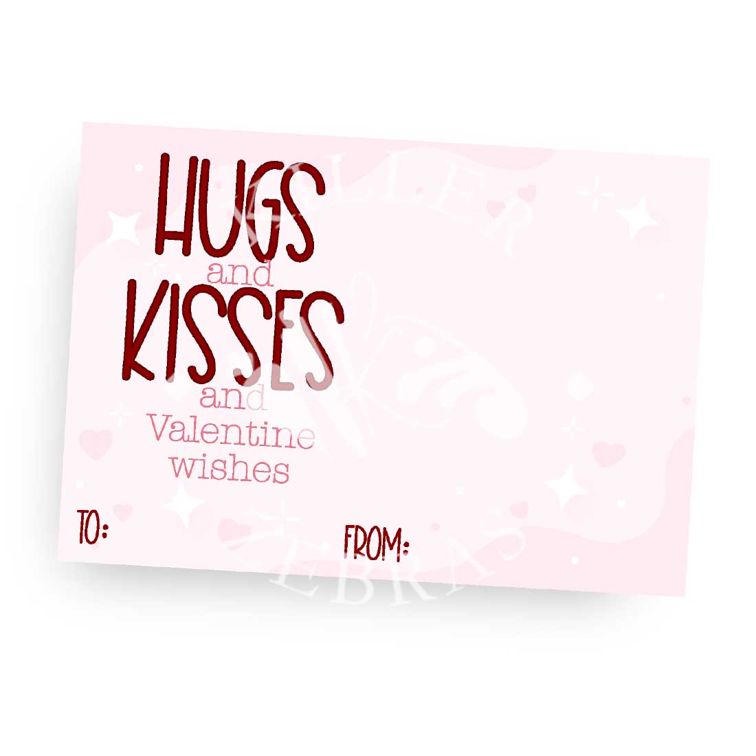 Hugs & Kisses Printable Card - Digital Download