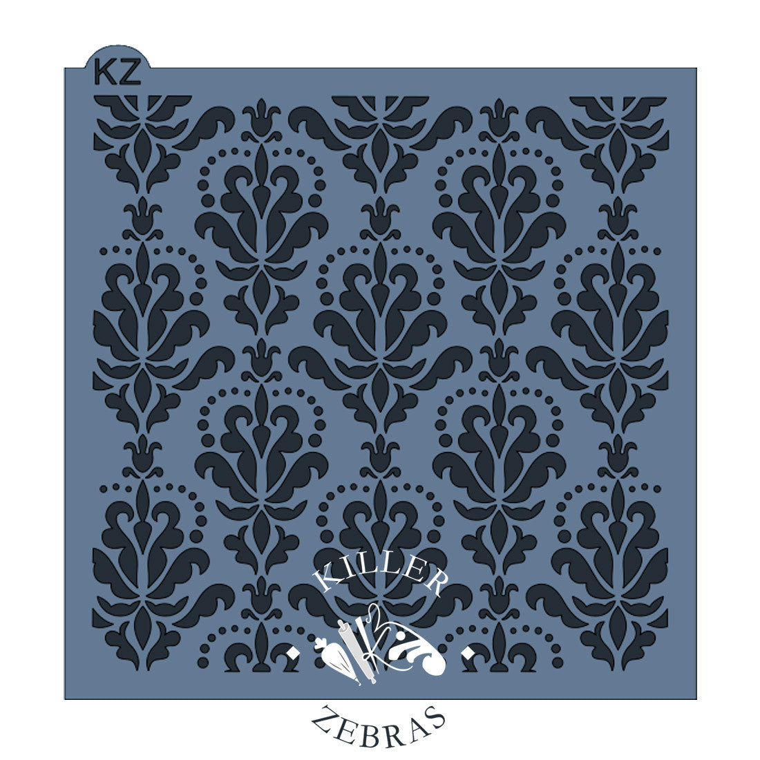5.5 x 5.5 Stencil Modern Damask Stencil