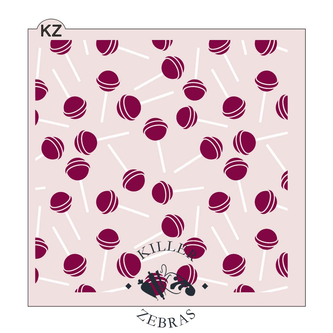 5.5 x 5.5 Stencil Lollipops 2 Part Stencil