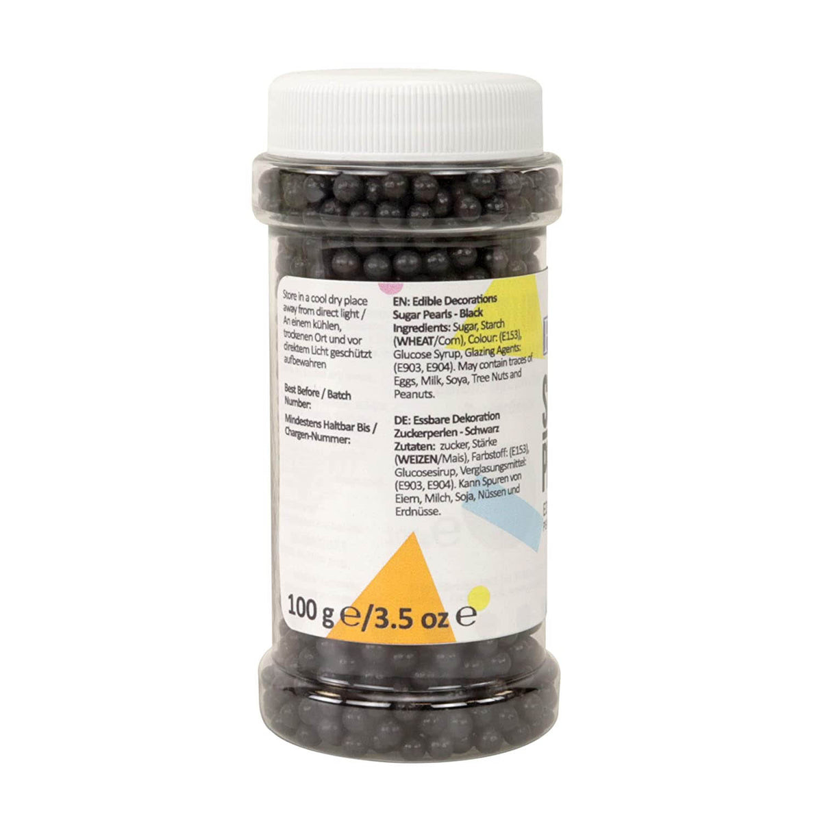 Sprinkles BLACK Small PME 4mm Sugar Pearls