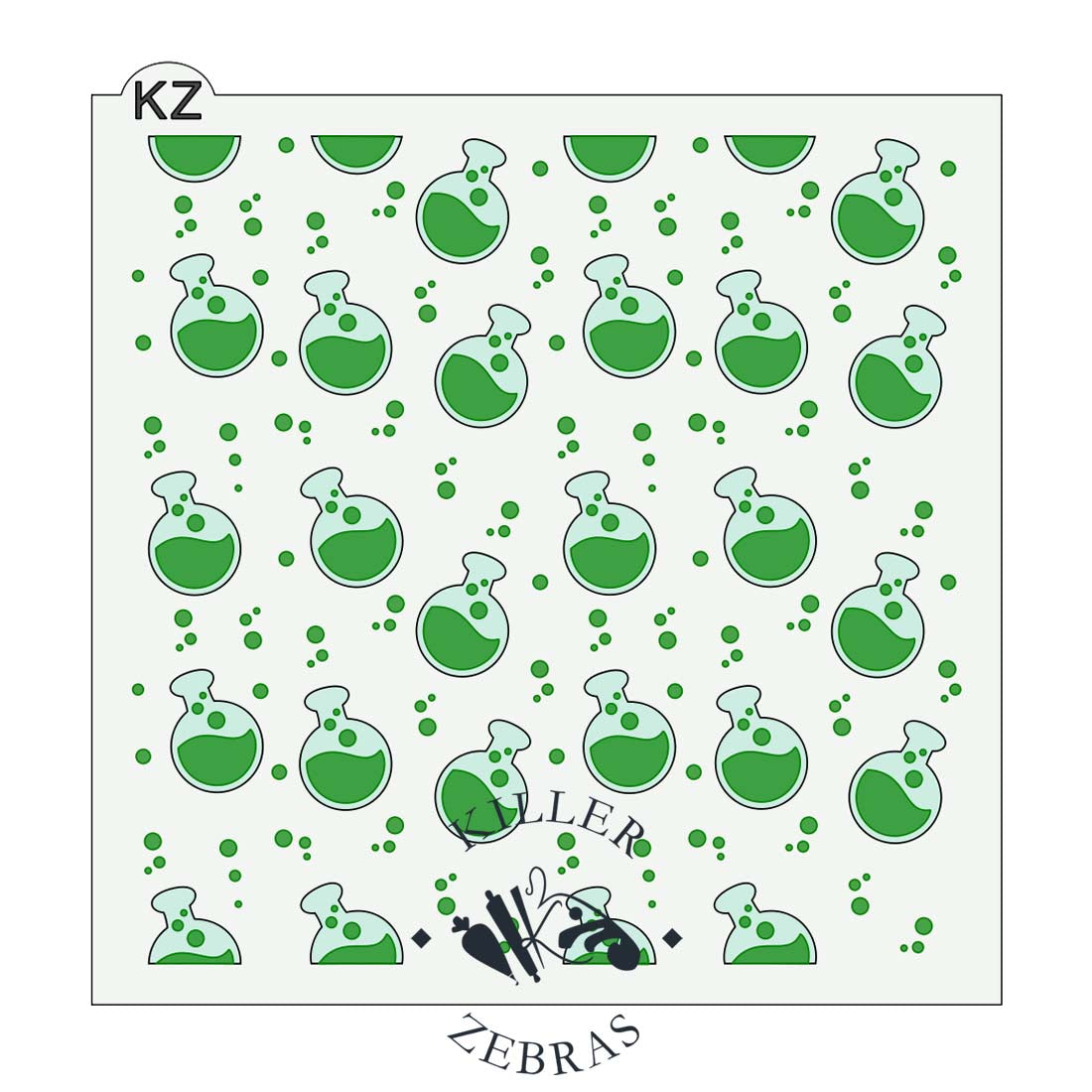 5.5 x 5.5 Stencil Witch's Brew 2 Part Stencil