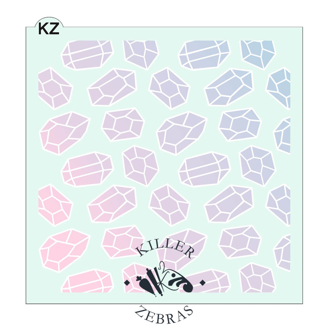 5.5 x 5.5 Stencil Precious Gems 2 Part Stencil