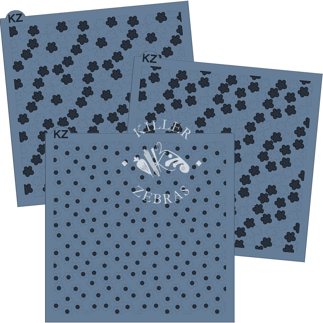 5.5 x 5.5 Stencil Retro Daisy Flowers 3 Part Stencil