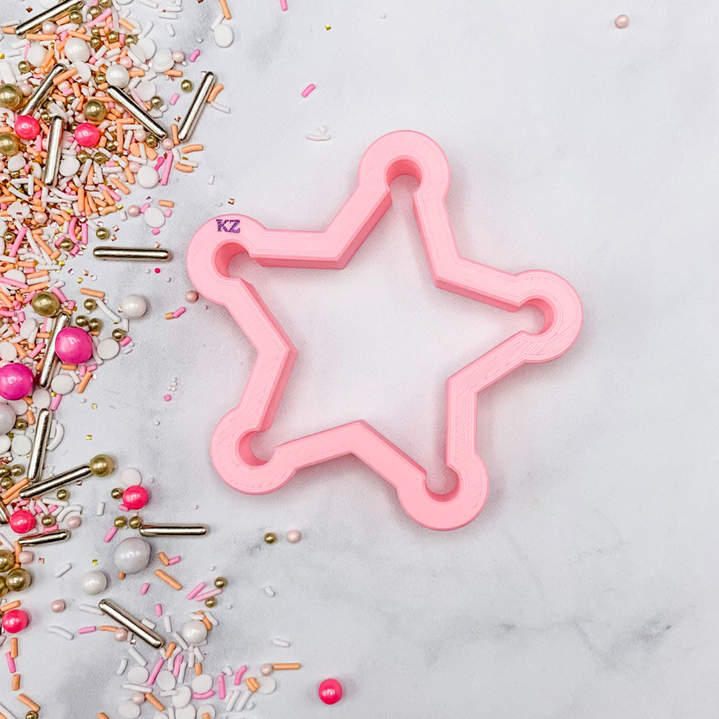 Sheriff Badge Cookie Cutter | Sugar Cookie Cutter - Killer Zebras