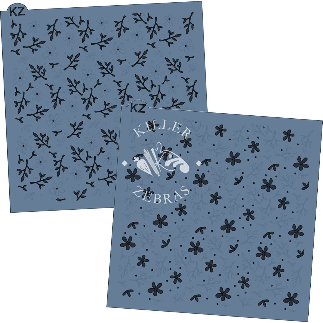 5.5 x 5.5 Stencil Violets 2 Part Stencil