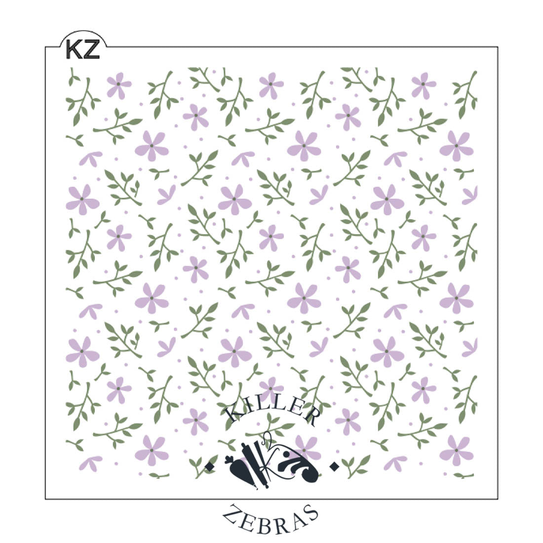 5.5 x 5.5 Stencil Violets 2 Part Stencil