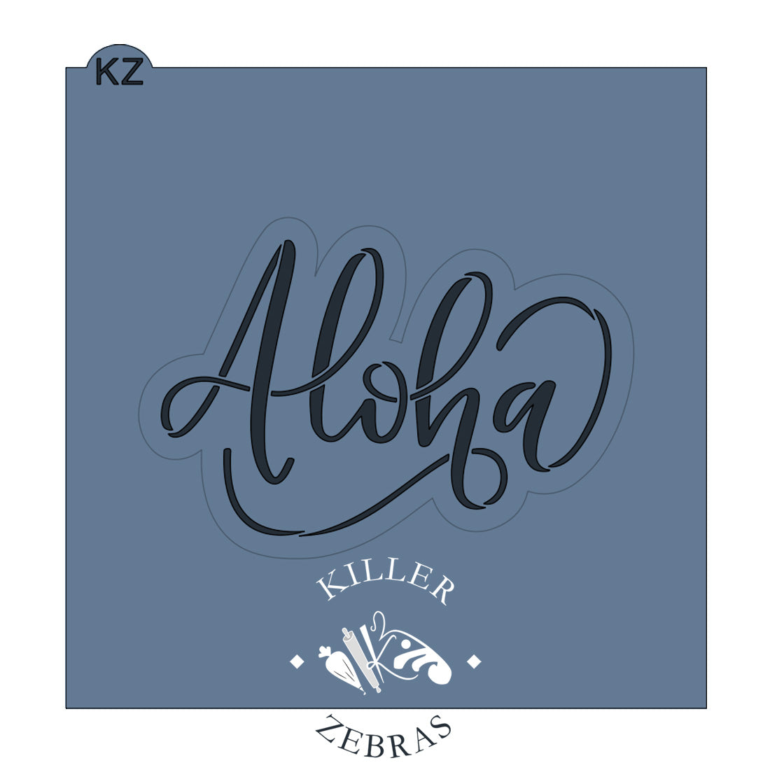 Cookie Cutters Aloha Hand Lettered Stencil Only