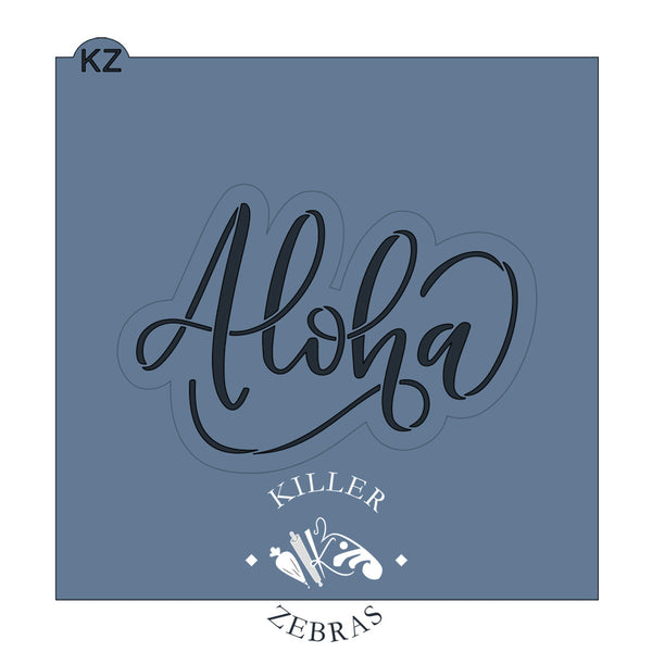 Aloha Hand Lettered Cookie Cutter & Stencil Set | Cookie
