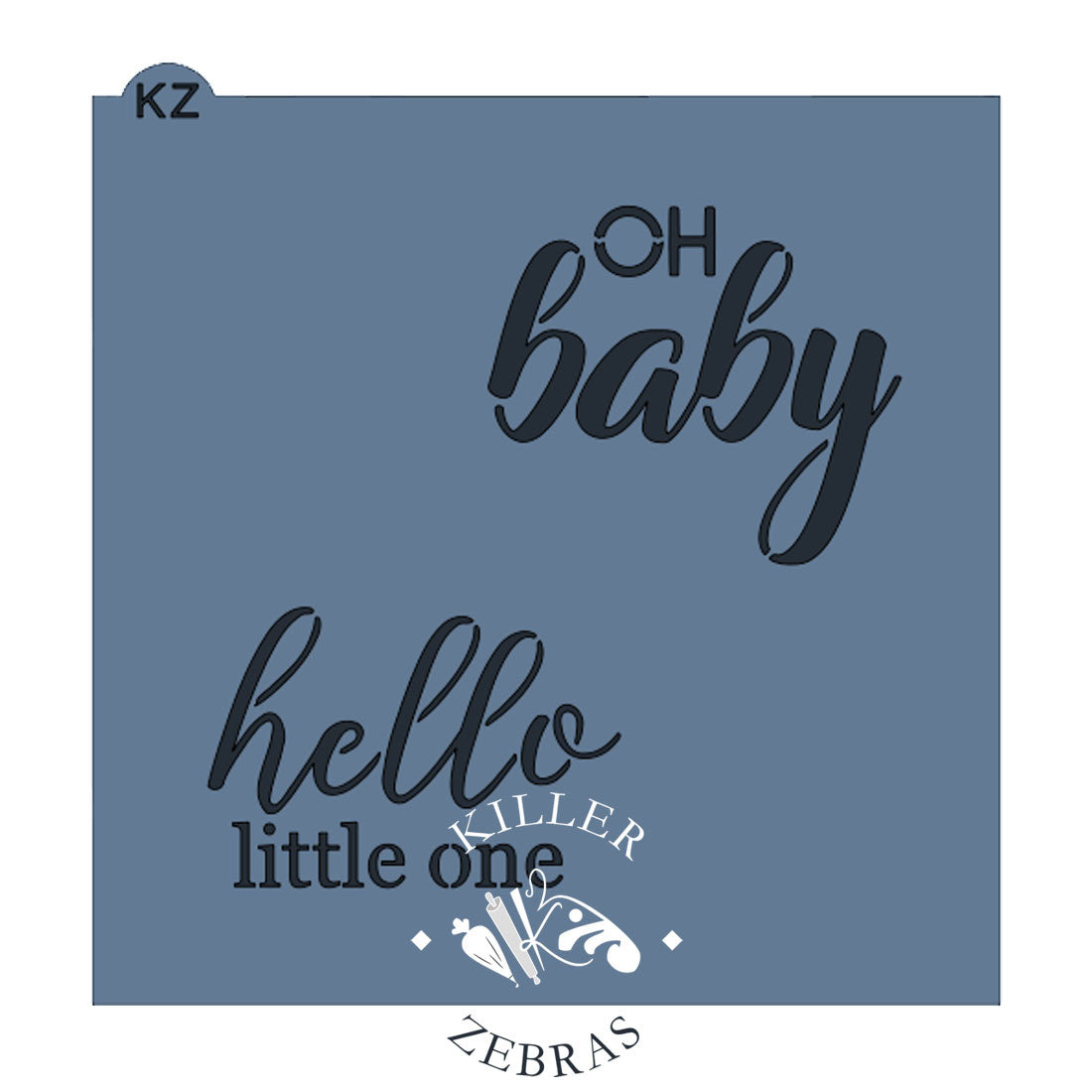 5.5 x 5.5 Stencil Baby Typography Stencil