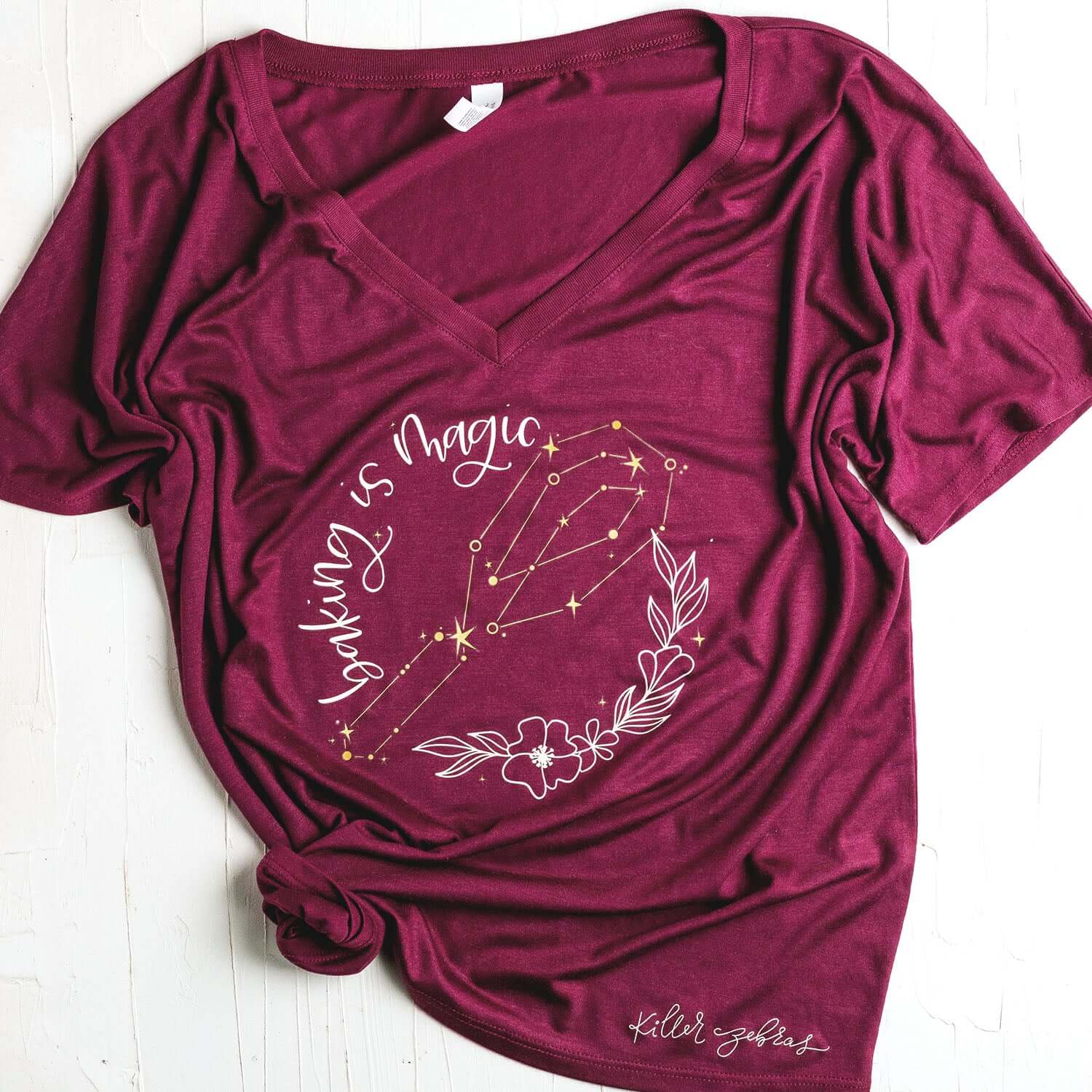 Shirts Baking Is Magic Women's Slouchy V-Neck Tee