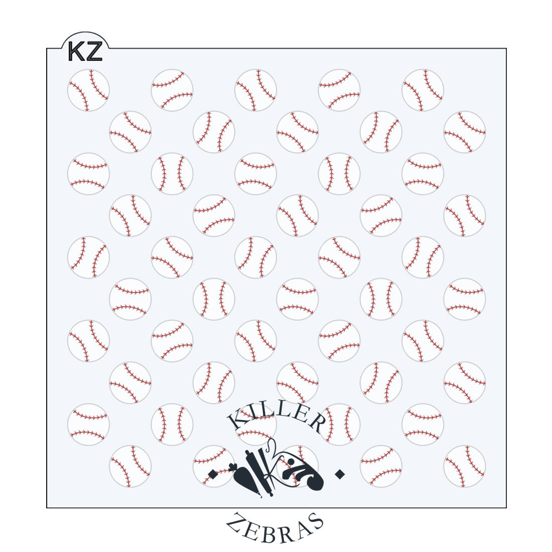 5.5 x 5.5 Stencil Sports Balls 2 Part Stencil Baseballs 2 Part