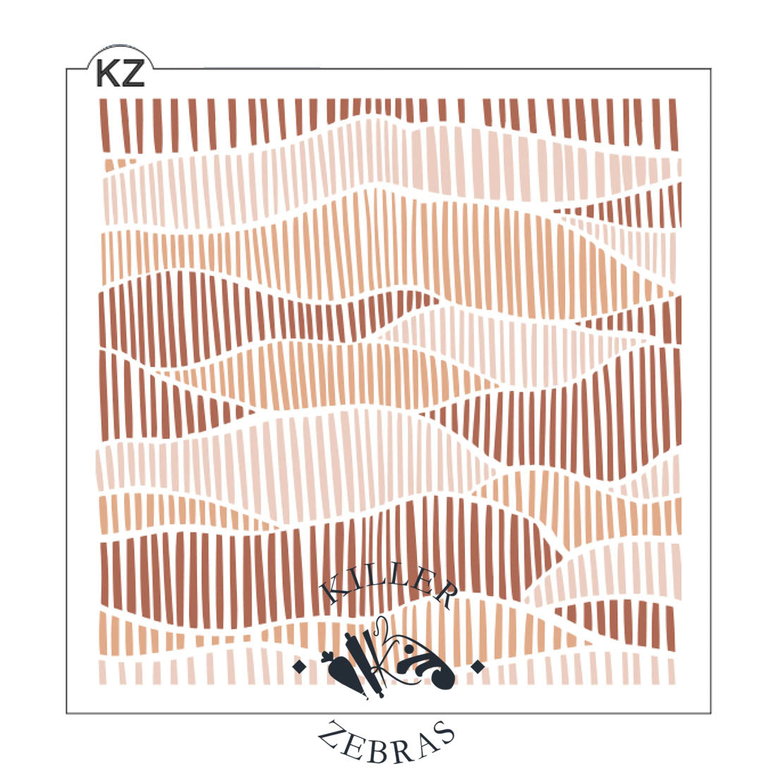 5.5 x 5.5 Stencil Boho Lines 3 Part Stencil