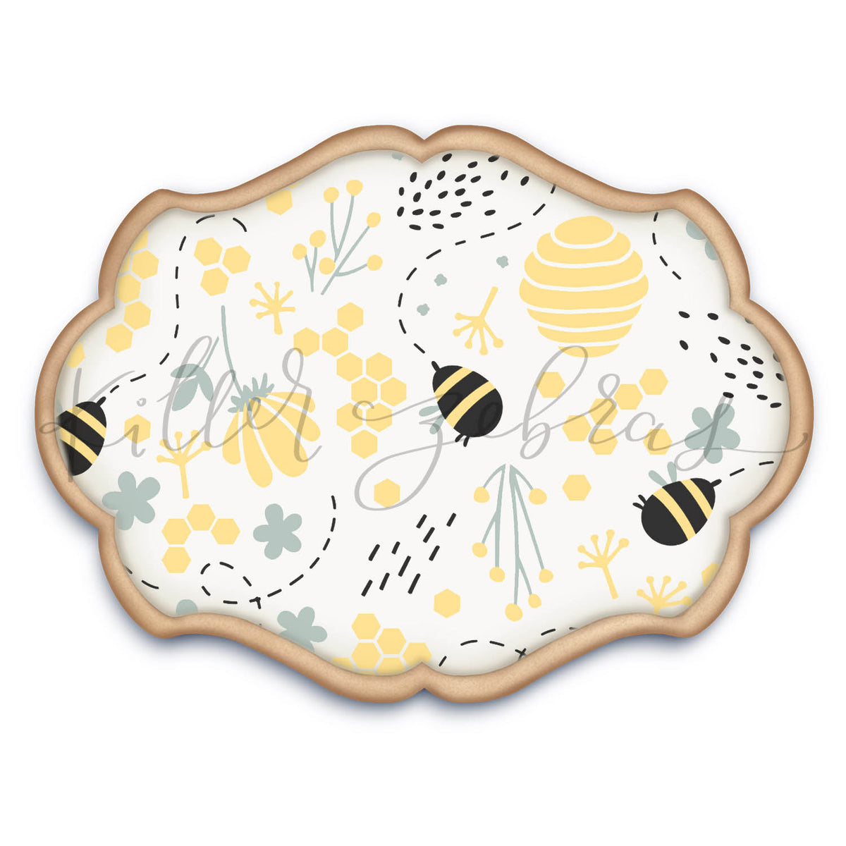 5.5 x 5.5 Stencil Botanical Bees 3 Part Stencil